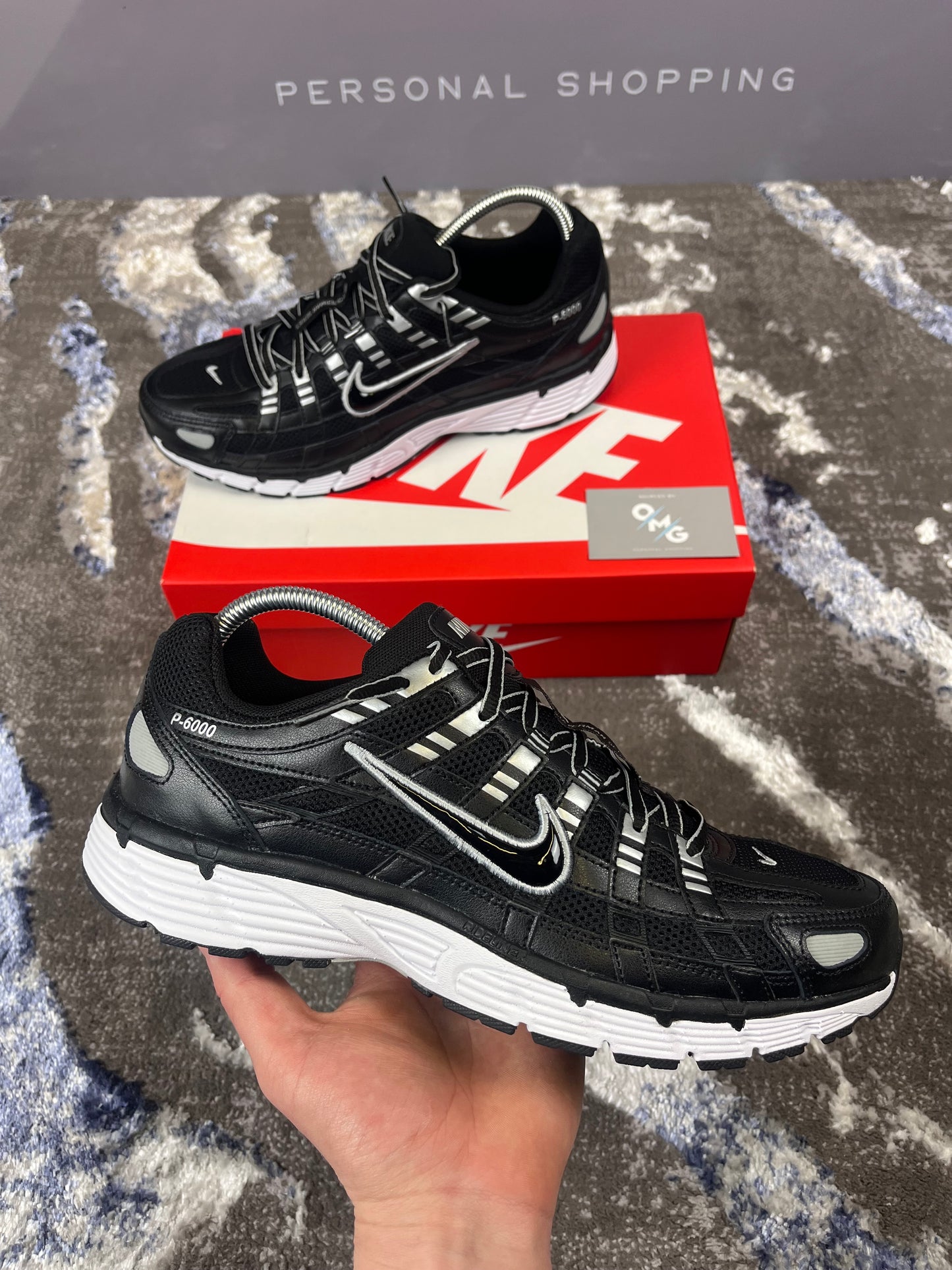 Nike P-6000 Black & White metalic silver